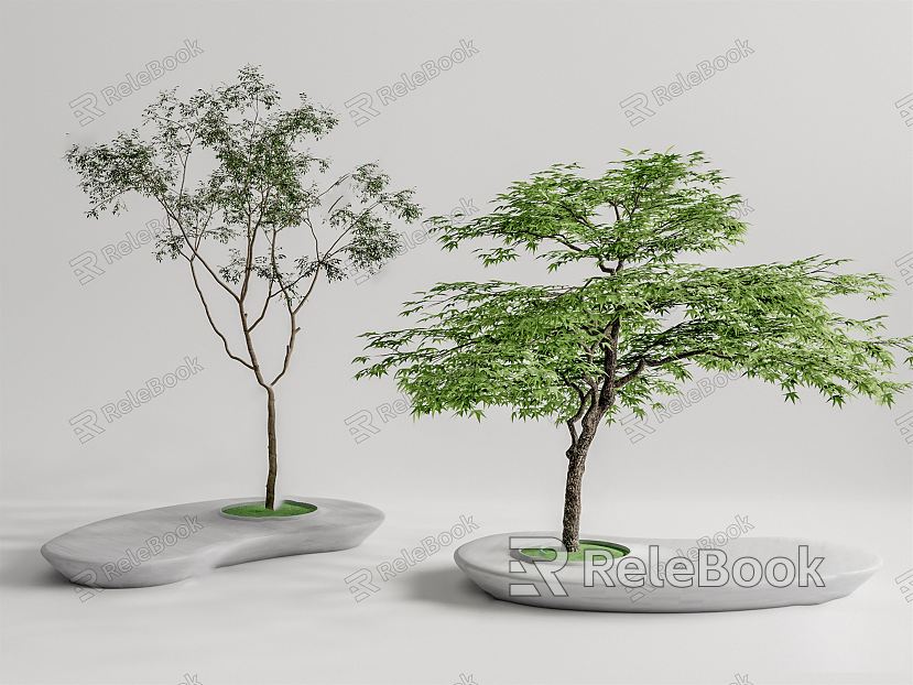 Modern Tree Pond Tree Pond Landscape Tree model