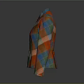 Colorful Patchwork Coat With Geometric Patterns Stand Collar And Buttons Design
