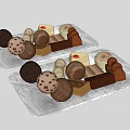 Delicious Assorted Chocolate Treats on Silver Trays with Various Shapes and Colors