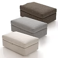 Upholstered Storage Ottomans in Dark Brown Gray and Beige with Storage Compartment