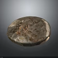 Ancient Circular Coin With Rusted Metallic Surface And Historical Engraved Design