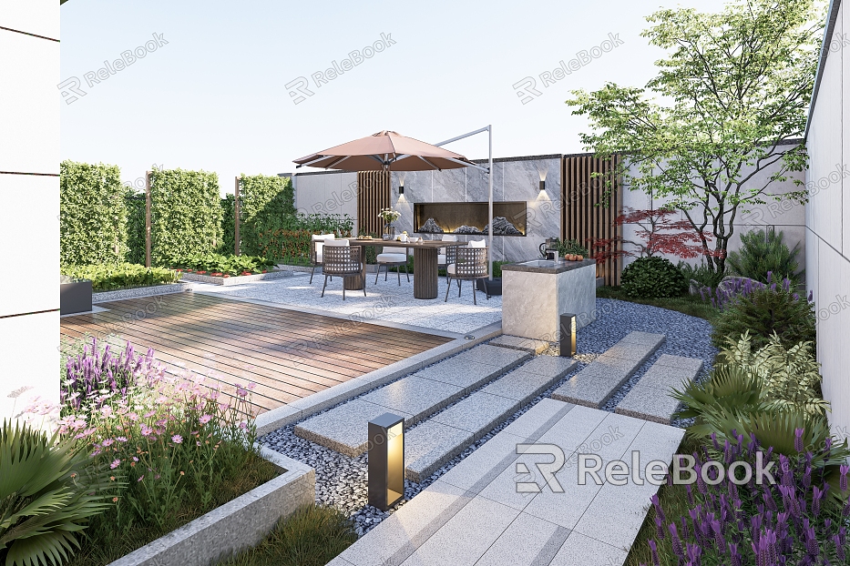 Modern Fine Courtyard Landscape model