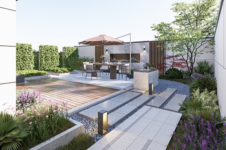 Modern Fine Courtyard Landscape 3d model