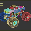 Rugged Off Road Terrain For Silver Monster Truck With Large Tires And Heavy Duty Build
