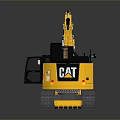 Yellow CAT Functional Vehicle Excavator With Tracks Bucket Cab And Heavy Duty Design