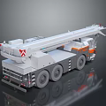 Heavy Duty Crane Truck With White Orange Body And Extended Boom Arm