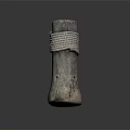 Wooden Stone Decorative Log With Natural Texture And Rope Wrapping Design
