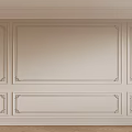 Elegant Cream Sofa Wall With Decorative Panel Trim And Classic Design 3d model