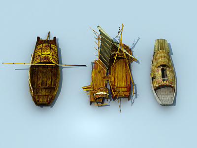 Chinese boat wooden boat 3d model