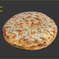 Delicious Round Cheesy Baked Pizza With Golden Brown Crust And Melted Cheese