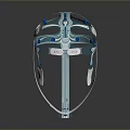 Blue Transparent Tactical Helmet With White Straps For Military Combat Gear
