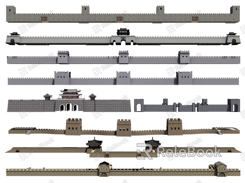 Great Wall City Wall Landscape Ancient Tower City Gate Ancient Architecture Pass Beacon Tower model