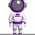 White And Purple Astronaut Toy Figure With Cosmic Space Design Details