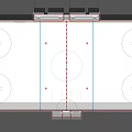 Standard Ice Hockey Rink Layout With Marked Lines Center Circle And Goal Areas