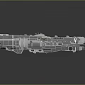 Futuristic Water Vessel Metallic Exterior Design With Complex Structure Engines Windows And Control Panels