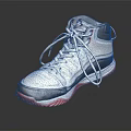 Fashionable High Top White Basketball Sneakers With Black Trim And Red Rubber Sole
