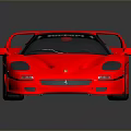 Red Sports Car With Sleek Body And Shiny Wheels On Black Reflective Surface