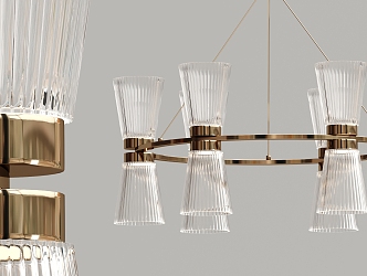 Modern chandelier metal glass multi-head chandelier 3d model