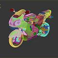 Green Modern Sporty Motorcycle with Sleek Aerodynamic Design and Black Seat