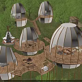 Eco Friendly Egg Shaped Glamping Domes Surrounded by Forest With Wooden Decks And Fire Pit