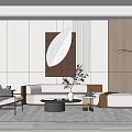 Modern sofa coffee table combination 3d model