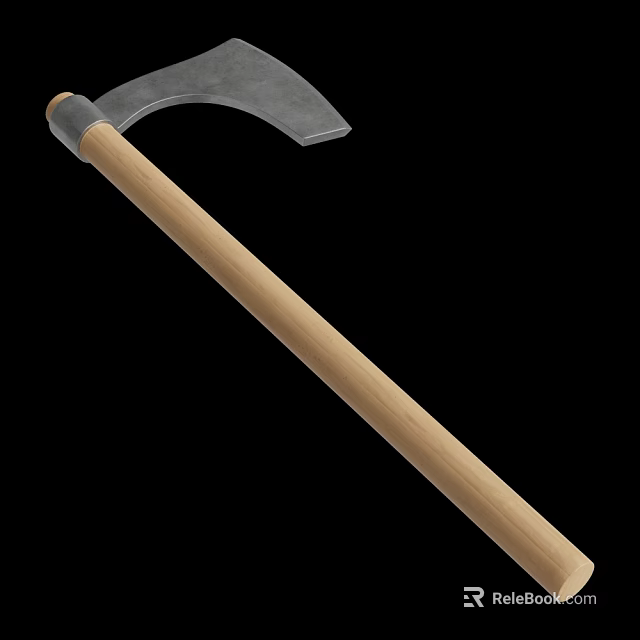 High Quality Durable Hardware Tool with Sharp Metal Blade and Wooden Handle 3d model 