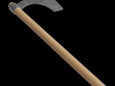 High Quality Durable Hardware Tool with Sharp Metal Blade and Wooden Handle 3d model