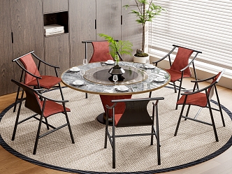 New Chinese Dining Table and Chair Combination 3d model