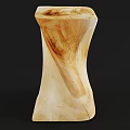 Unique Handcrafted Wooden Stool With Natural Wood Grain And Light Tone Design