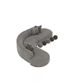 Modern Curved Sectional Sofa with Decorative Pillows and Multiple Color Options