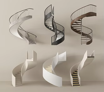 Modern Stair Rotating Stair Combination Suspended Stair 3d model