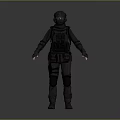 Tactical Black Military Combat Gear With Full Body Uniform Helmet And Goggles