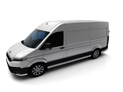 Silver Commercial Van With Sleek Body And Modern Exterior Design For Cargo Transport 3d model