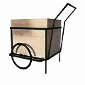 Sturdy Utility Cart With Square Container Metal Frame And Wheel Handle