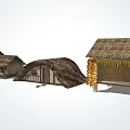 Traditional Thatched Houses With Various Architectural Structures And Rustic Design