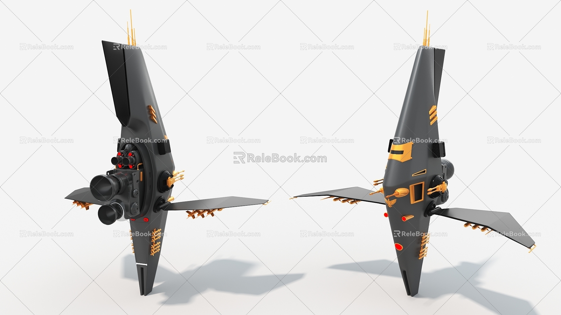 Spaceship Long-Range Bomber Spaceship Warplane Sci-Fi Plane 3d model