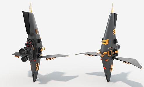 Spaceship Long-Range Bomber Spaceship Warplane Sci-Fi Plane 3d model