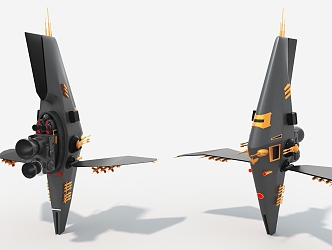 Spaceship Long-Range Bomber Spaceship Warplane Sci-Fi Plane 3d model