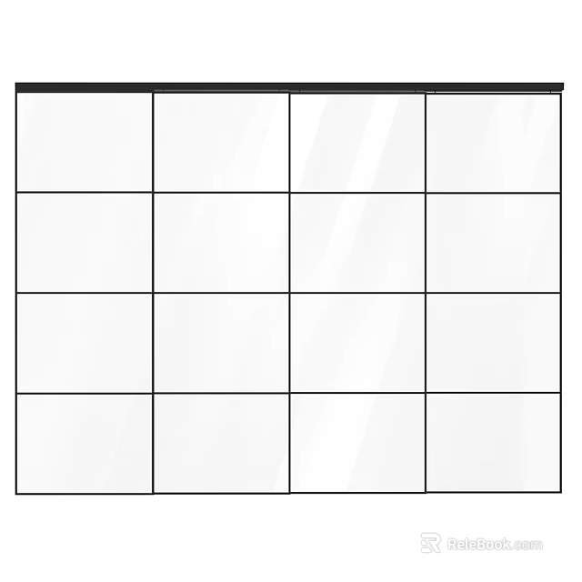 Modern Swing Door With Multiple Clear Glass Panels For Home Interior 3d model 