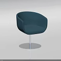 Teal Modern Accent Chair With Round Design And Silver Metal Base For Living Room