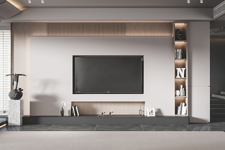 Modern TV background wall TV background 3d model