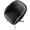 Black Leather Office Chair With Modern Design And Swivel Base For Comfort