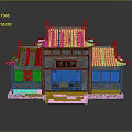 Traditional Chinese Architecture Featuring Green Tiled Roof Carved Wooden Structure Plaque and Steps