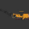 Heavy Yellow Tracked Construction Machinery With Long Arm And Black Cab