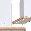Elica Modern Kitchen Appliances Featuring White Refrigerator And Wooden Trim Range Hood