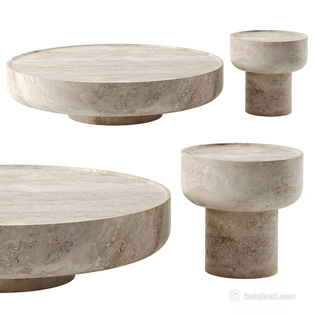 Elegant Modern Tea Table And Chairs With Round Marble Top And Sturdy Pedestal Base 3d model 