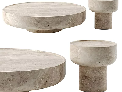Elegant Modern Tea Table And Chairs With Round Marble Top And Sturdy Pedestal Base 3d model