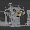 Turret Turntable Railgun Sci-fi Tower Defense Game Tower Defense Sci-fi Turret Game Turret Game Battery 3d model