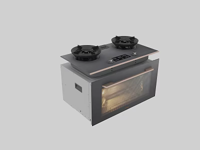 Modern Kitchen Appliance With Gas Burners And Built In Oven Design 3d model