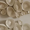 Ceramic Wall Decor With Various Shapes In White And Beige